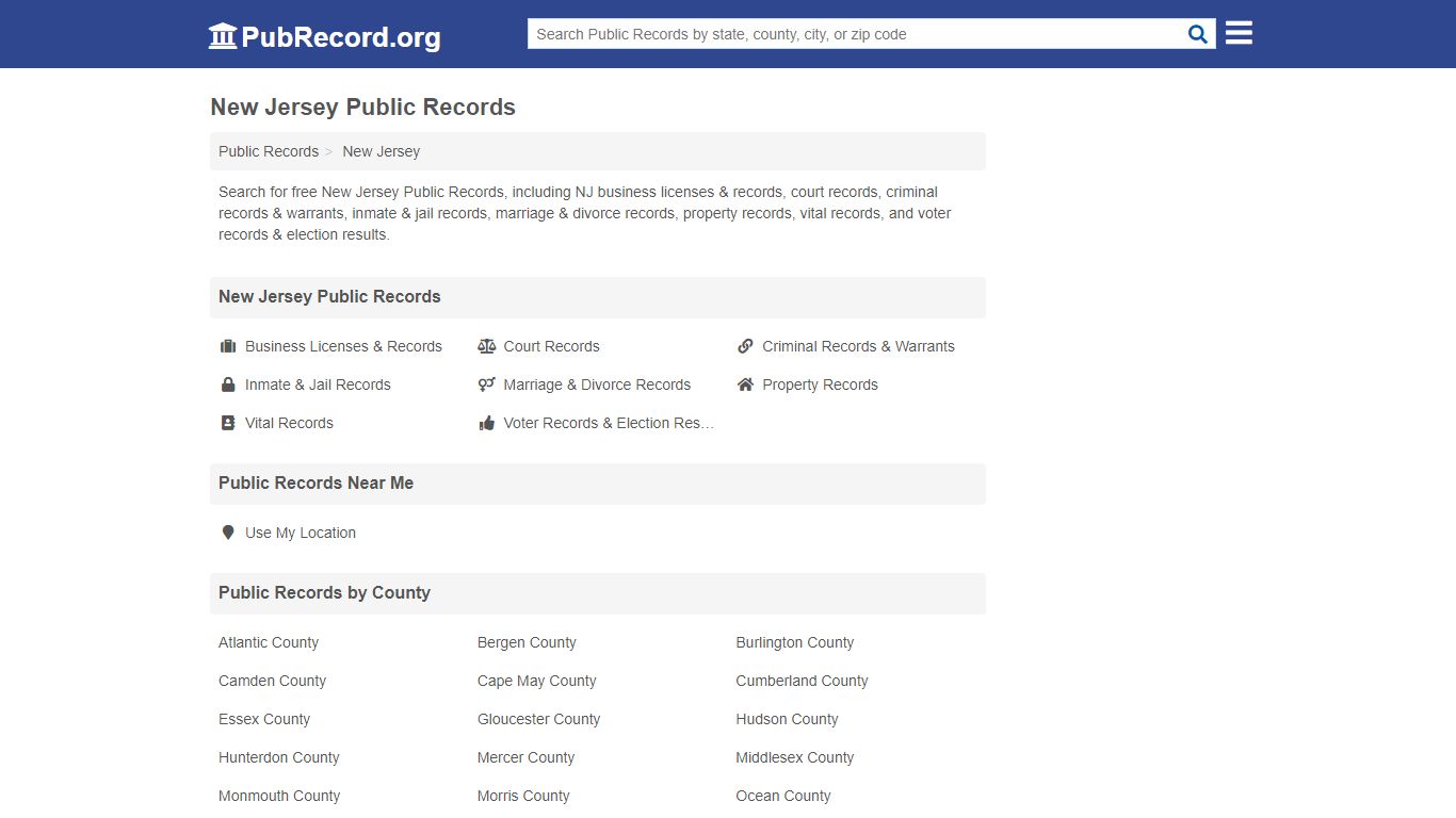 Free New Jersey Public Records - pubrecord.org